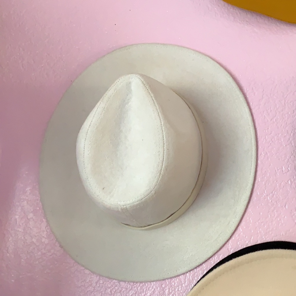 White fedora hat